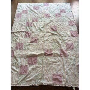 Simply Shabby Chic Kids Cotton Chenille Patched Quilt Pastels 60"X 85" Wide TWIN
